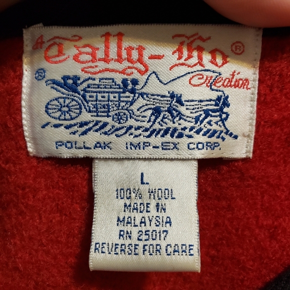 Tally Ho Red Wool Garment Label - Picture 9 of 11